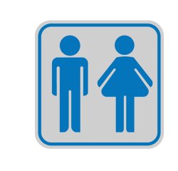 Targhetta adesiva - pittogramma Toilette uomo/donna - 8,2 x 8,2 cm - Cartelli Segnalatori