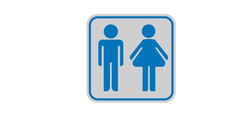 Targhetta adesiva - pittogramma Toilette uomo/donna - 8,2 x 8,2 cm - Cartelli Segnalatori