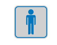 Targhetta adesiva - pittogramma Toilette uomo - 8,2 x 8,2 cm - Cartelli Segnalatori