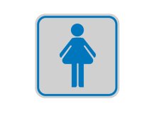 Targhetta adesiva - pittogramma Toilette donna - 8,2 x 8,2 cm - Cartelli Segnalatori