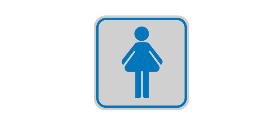 Targhetta adesiva - pittogramma Toilette donna - 8,2 x 8,2 cm - Cartelli Segnalatori