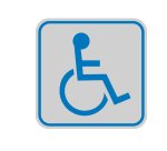 Targhetta adesiva - pittogramma Toilette disabili - 8,2 x 8,2 cm - Cartelli Segnalatori