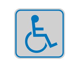 Targhetta adesiva - pittogramma Toilette disabili - 8,2 x 8,2 cm - Cartelli Segnalatori