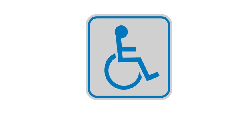 Targhetta adesiva - pittogramma Toilette disabili - 8,2 x 8,2 cm - Cartelli Segnalatori