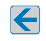 Targhetta adesiva - pittogramma Freccia - 8,2 x 8,2 cm - Cartelli Segnalatori