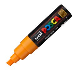Marcatore Uni Posca PC8K  - punta a scalpello 8mm - arancio - Uni Mitsubishi