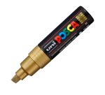 Marcatore Uni Posca PC8K  - punta a scalpello 8mm - oro - Uni Mitsubishi