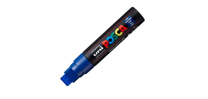 Marcatore a base d'acqua Uni Posca PC17K - punta extra large a scalpello 15,0mm  - blu - Uni Mitsubishi
