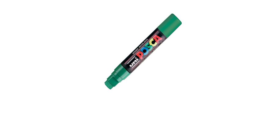 Marcatore a base d'acqua Uni Posca PC17K - punta extra large a scalpello 15,0mm  - verde - Uni Mitsubishi