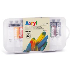 Colori a olio e acrilici - 18ml - colori assortiti - Primo - astuccio 10 colori