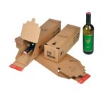 Scatola CP 181 - modulo base per 1 bottiglia - 7,4 x 7,4 x 30,5 cm - cartone - avana - ColomPac