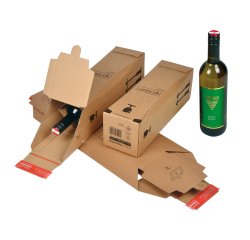 Scatola CP 181 - modulo base per 1 bottiglia - 7,4 x 7,4 x 30,5 cm - cartone - avana - ColomPac