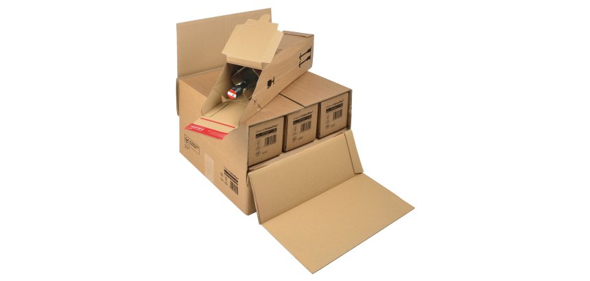 Scatola CP 181 - modulabile per 3/6 bottiglie - 37,5 x 36,5 x 25 cm - cartone - avana - ColomPac