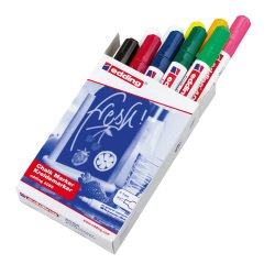 Marcatore a gesso liquido 4095 - punta tonda - da 2 a 3mm - colori assortiti - Edding - astuccio 10 pezzi
