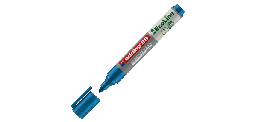 Marcatore per lavagne bianche 28 EcoLine - punta conica - da 1,5 a 3 mm - blu - Edding