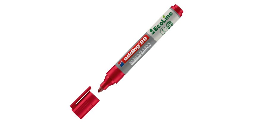 Marcatore per lavagne bianche 28 EcoLine - punta conica - da 1,5 a 3 mm - rosso - Edding
