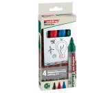 Marcatore per lavagne bianche 28 EcoLine - punta conica - da 1,5 a 3 mm - colori assortiti - Edding - astuccio 4 pezzi