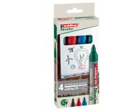 Marcatore per lavagne bianche 28 EcoLine - punta conica - da 1,5 a 3 mm - colori assortiti - Edding - astuccio 4 pezzi