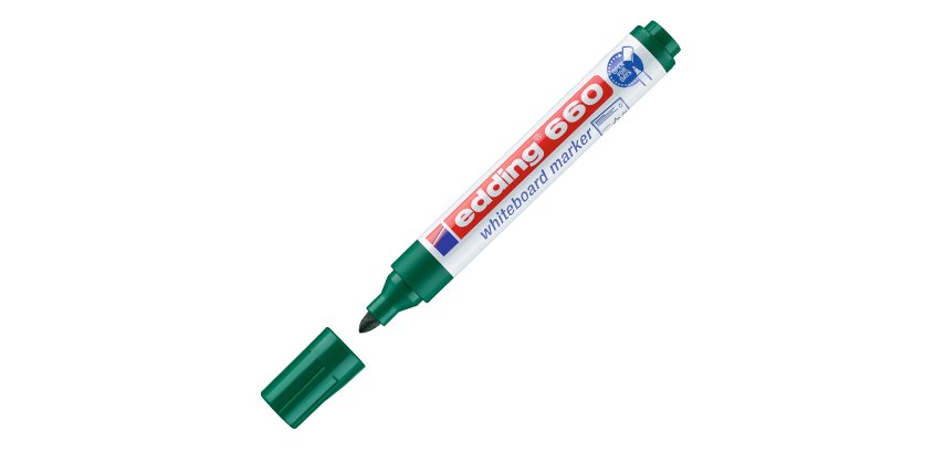 Marcatore per lavagne bianche 660 - punta conica - da 1,5 a 3 mm - verde - Edding