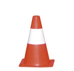 Cono segnaletico - H 30 cm - bianco/rosso