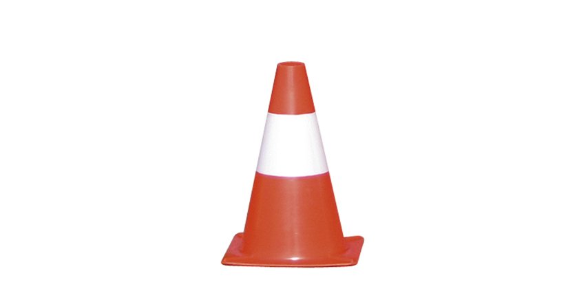 Cono segnaletico - H 30 cm - bianco/rosso