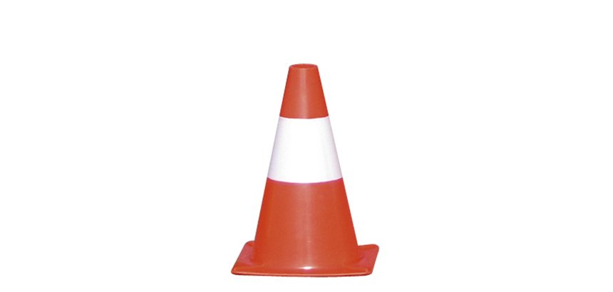 Cono segnaletico - H 30 cm - bianco/rosso