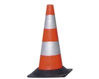 Cono segnaletico - rifrangente - H 50 cm - bianco/rosso