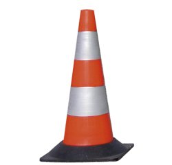 Cono segnaletico - rifrangente - H 50 cm - bianco/rosso