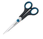 Forbici Comfort Grip -  impugnatura in gomma morbida - lama in acciaio inox - 18 cm - blu/grigio - Dahle