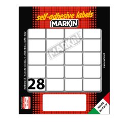 Etichette adesive - in carta - permanenti - 27 x 19 mm - 28 et/fg - 10 fogli - bianco - Markin