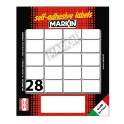 Etichette adesive - in carta - permanenti - 27 x 19 mm - 28 et/fg - 10 fogli - bianco - Markin