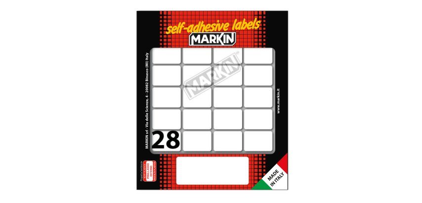 Etichette adesive - in carta - permanenti - 27 x 19 mm - 28 et/fg - 10 fogli - bianco - Markin