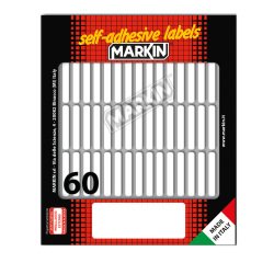 Etichette adesive - in carta - permanenti - 34 x 5 mm - 60 et/fg - 10 fogli - bianco - Markin