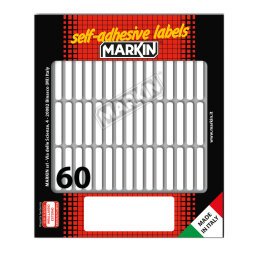 Etichette adesive - in carta - permanenti - 34 x 5 mm - 60 et/fg - 10 fogli - bianco - Markin