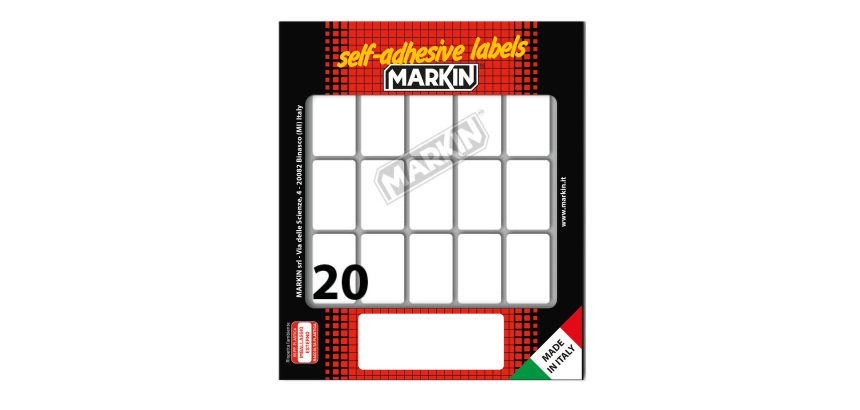 Etichette adesive - in carta - permanenti - 34 x 21 mm - 20 et/fg - 10 fogli - bianco - Markin