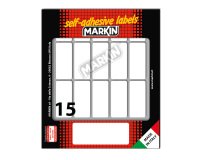 Etichette adesive - in carta - permanenti - 46 x 20 mm - 15 et/fg - 10 fogli - bianco - Markin