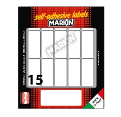Etichette adesive - in carta - permanenti - 46 x 20 mm - 15 et/fg - 10 fogli - bianco - Markin
