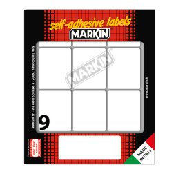 Etichette adesive - in carta - permanenti - 46 x 37 mm - 9 et/fg - 10 fogli - bianco - Markin