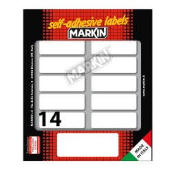 Etichette adesive - in carta - permanenti - 52 x 18 mm - 14 et/fg - 10 fogli - bianco - Markin