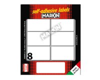 Etichette adesive - in carta - permanenti - 56 x 34 mm - 8 et/fg - 10 fogli - bianco - Markin
