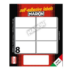 Etichette adesive - in carta - permanenti - 56 x 34 mm - 8 et/fg - 10 fogli - bianco - Markin