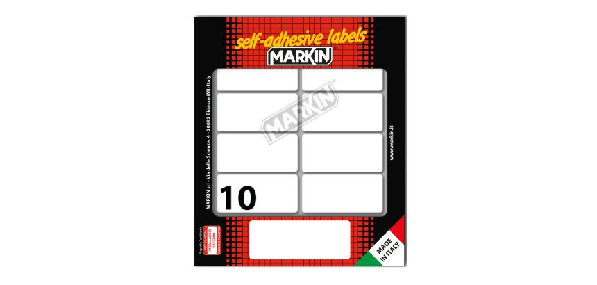 Markin X11043 self-adhesive label Rounded rectangle Permanent White 100 pc(s)