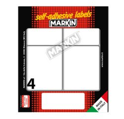 Etichette adesive - in carta - permanenti - 70 x 56 mm - 4 et/fg - 10 fogli - bianco - Markin