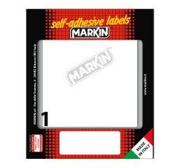 Etichette adesive - in carta - permanenti - 142 x 110 mm - 1 et/fg - 10 fogli - bianco - Markin