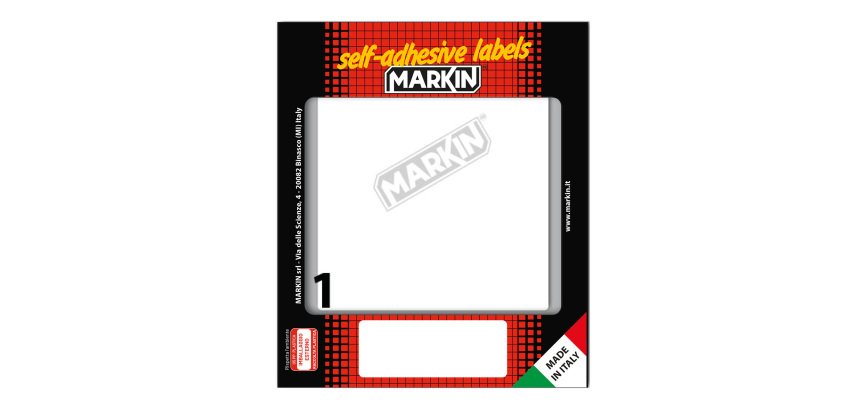 Etichette adesive - in carta - permanenti - 142 x 110 mm - 1 et/fg - 10 fogli - bianco - Markin