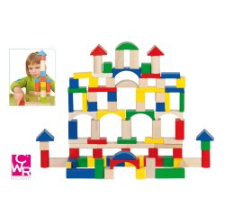 Gioco costruzioni in legno - pezzi assortiti - CWR - conf. 100 pezzi