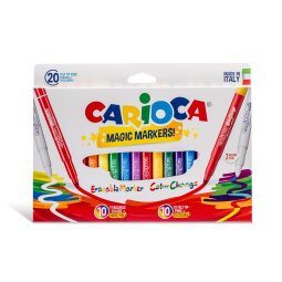 Pennarelli Magic Markers - punta 6,0 mm - colori assortiti - Carioca - astuccio 20 pezzi