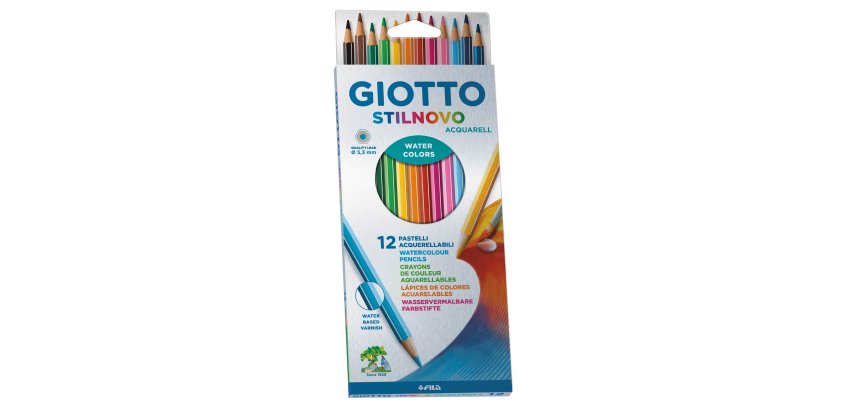 Pastelli colorati Stilnovo Acquarell - diametro mina 3,3 mm - Giotto - astuccio 12 pezzi