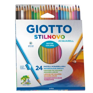 Pastelli colorati Natura - diametro mina 3,8 mm - legno di cedro - colori  assortiti - Giotto - astuccio 24 pezzi su