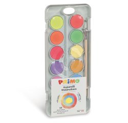 Pastiglie Acquerelli fluo e metal - Primo - astuccio 12 pezzi